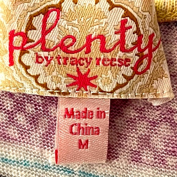 ⭐️PLENTY BY TRACY REESE⭐️100% LINEN V-NECK MULTICOLOR DESIGN TANK TOP SIZE: MED - Picture 7 of 10